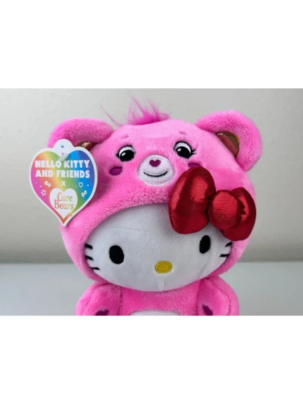 Care Bears Hello Kitty Stuffed Animal Plush Rainbow Bow Gift Cute NWT Sanrio